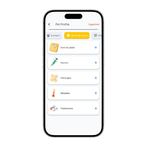 Application FurryId avec toutes les fonctionnalités de carnet de santé et suivi médical de votre animal.