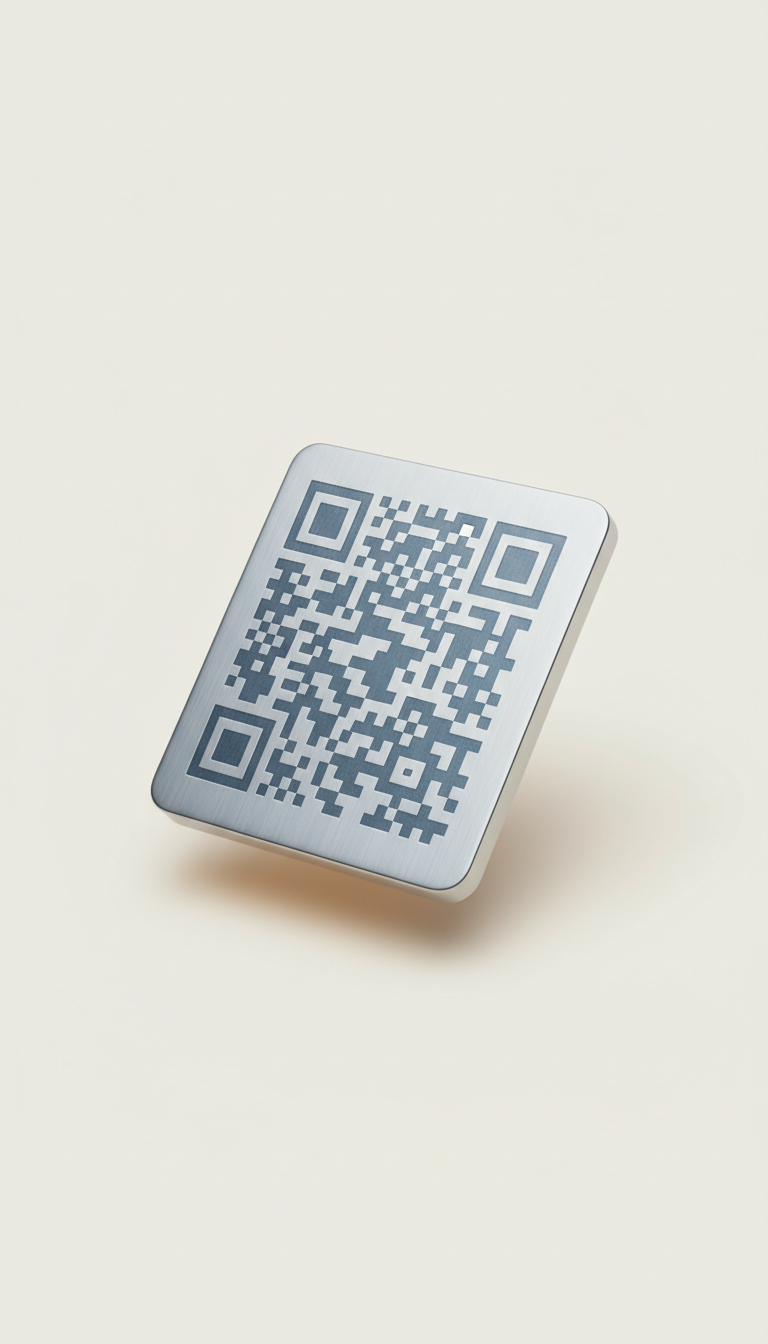 Médaille QR en acier inoxydable