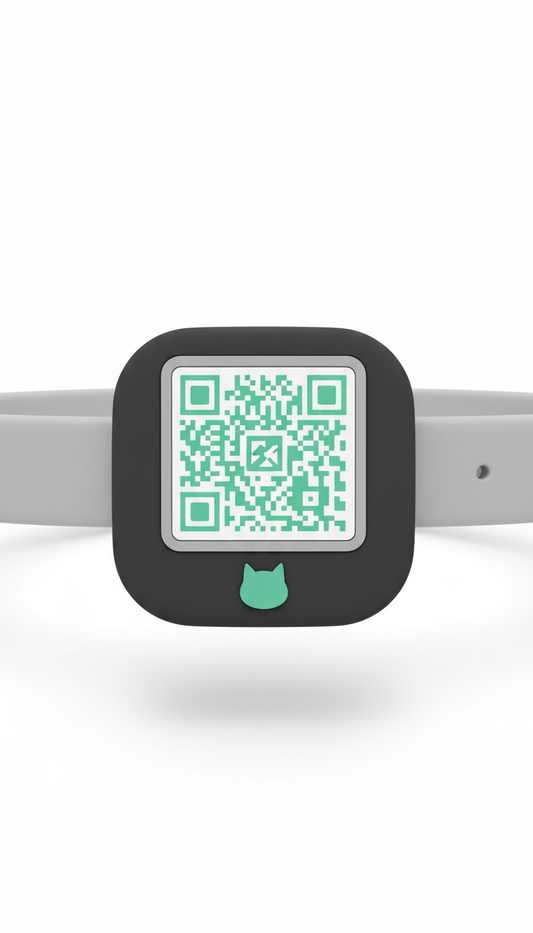 Médaille QR chat circuit menthe