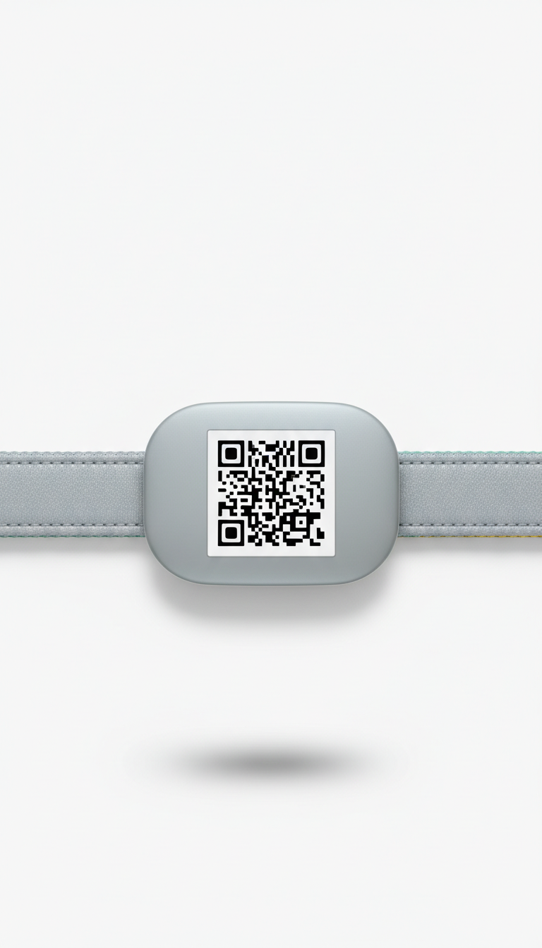 Médaille QR silicone argentée