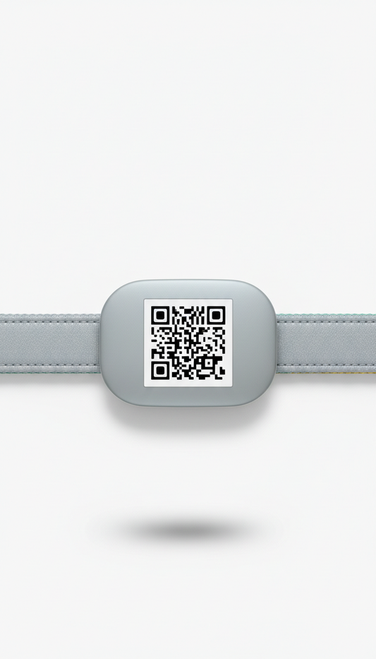 Médaille QR silicone argentée