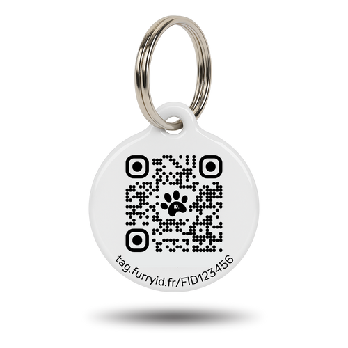 Verso de la médaille FurryID avec QR code gravé