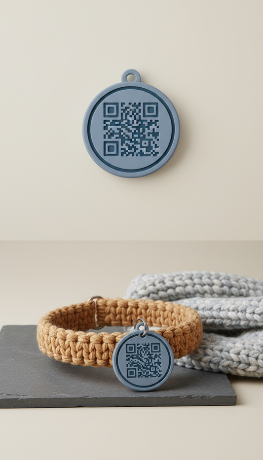 Médaille QR silicone pour chat