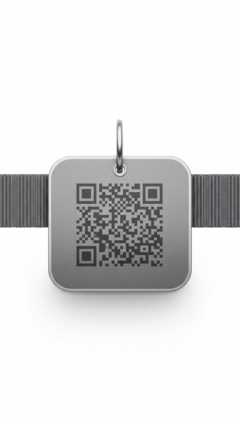 Médaille QR acier graphite