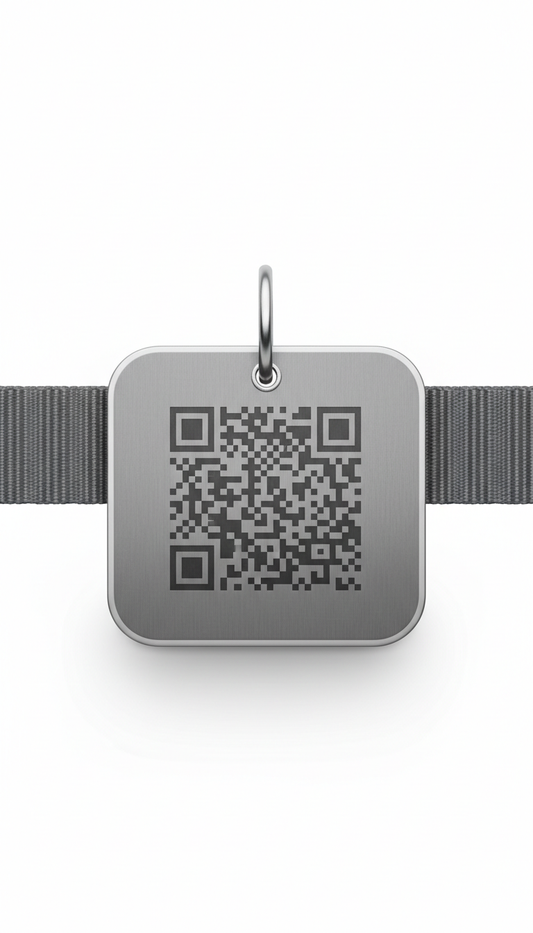 Médaille QR acier graphite