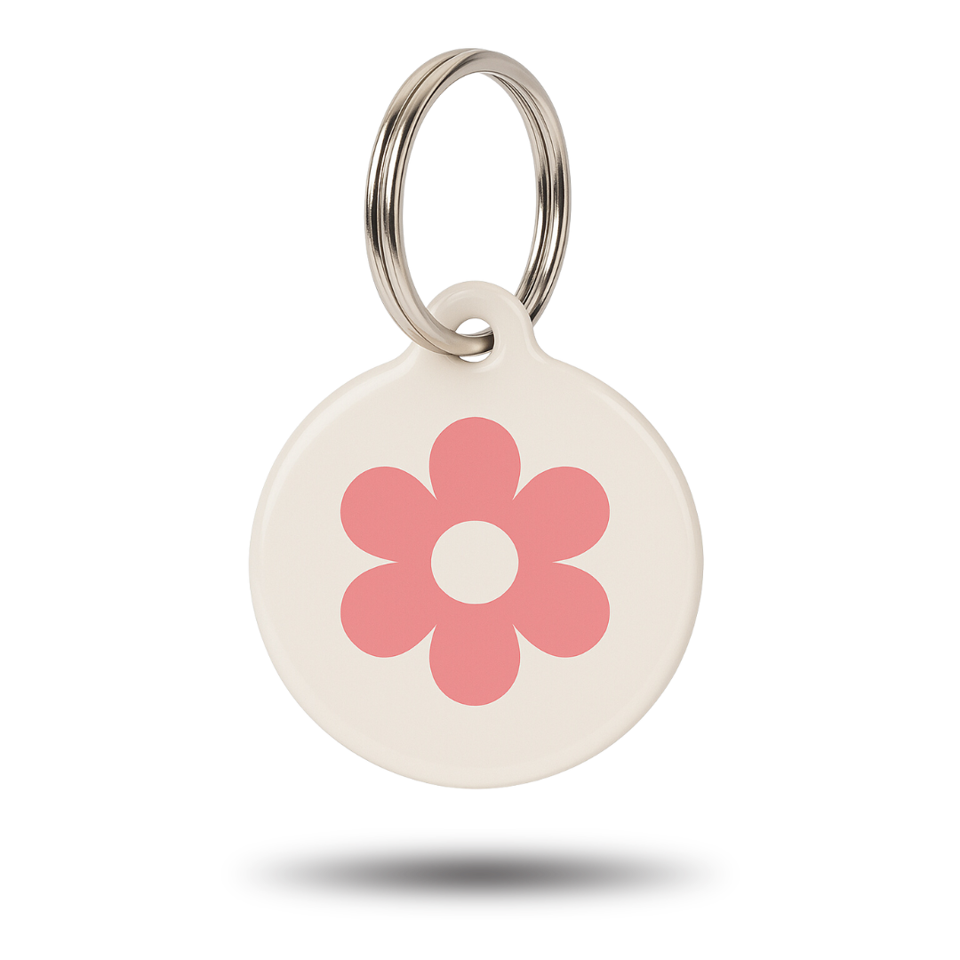 Médaille QR code connectée pour chien, coloris Fleur, marque FurryID