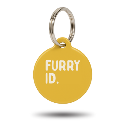 Médaille QR code connectée pour chien, coloris Jaune, marque FurryID