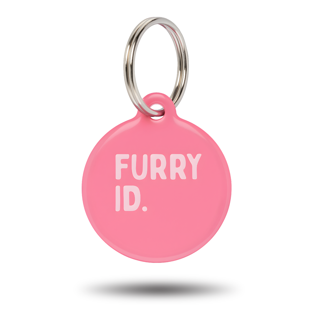 Médaille QR code connectée pour chien, coloris Rose, marque FurryID