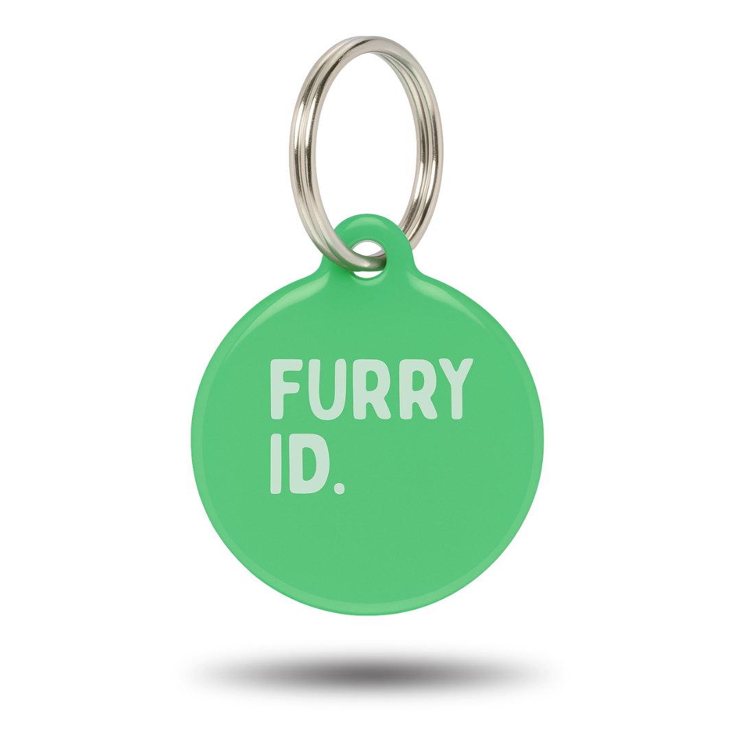 Médaille QR code connectée pour chien, coloris Vert, marque FurryID